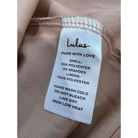 NWD Lulu's Size M Sereno Satin Cowl Neck Asymmetrical Midi Dress In Champagne - Picture 12 of 14